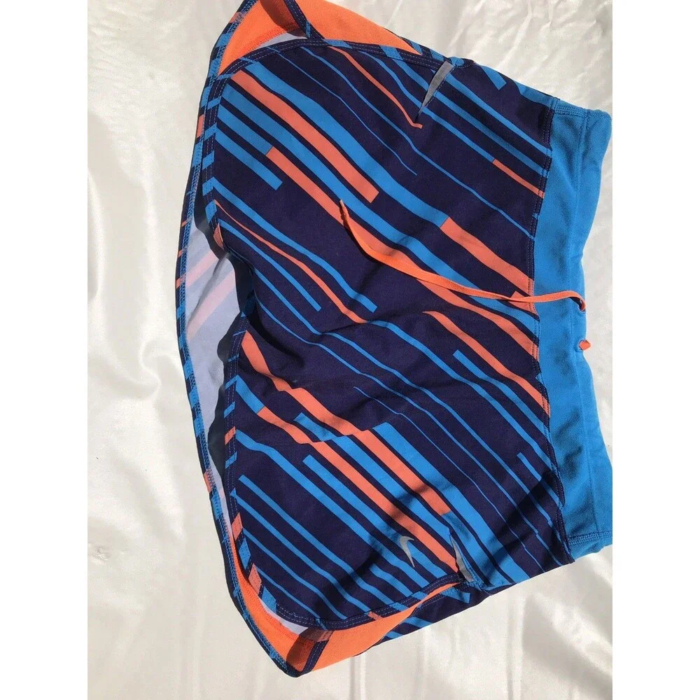Nike Dri-Fit Blue Orange Printed Running Skort Shorts Women's